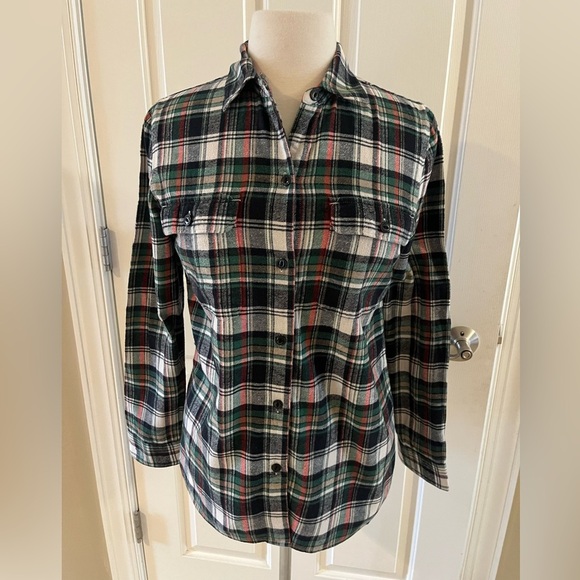 Madewell Plaid Boyfriend Button-Up Shirt-Size Small - Picture 1 of 5